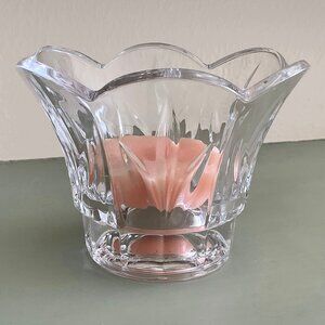 Beautiful Cut Glass Votive / Tea Light Candle Holder - (Candle Not Included)